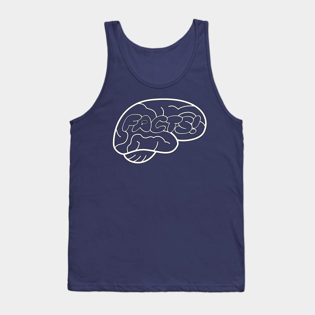 Your Brain On Facts logo (white lines) Tank Top by Your Brain On Facts